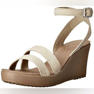 Size 10 women’s Croc wedge “Leigh” sandals BNWT